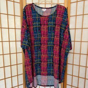 LuLaRoe Shirt. Irma. 2XL. Pink and Blue